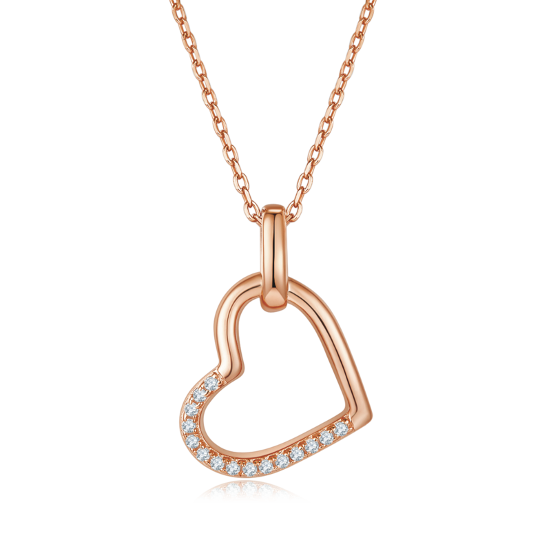 炫芯爱心PendantS925银Moissanite厘石D级0.1ct